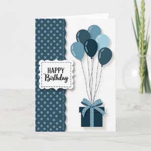 Joyful Birthday Blue Circles Card