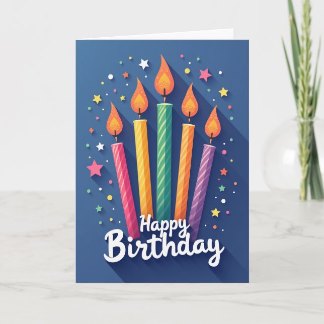 Joyful Birthday Candle Card (Front)