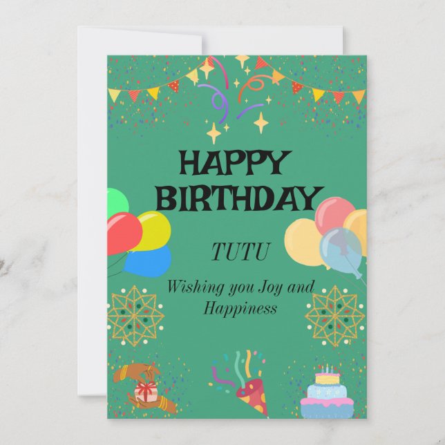 Joyful Birthday Celebration Invitation (Front)
