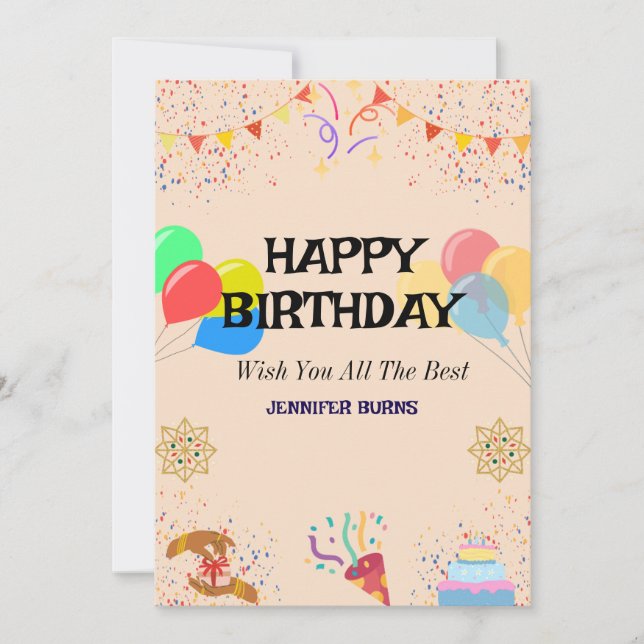 Joyful Birthday Celebration Invitation (Front)