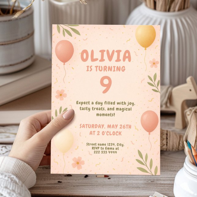 Joyful Birthday Celebration with Balloons Invitation (Creator Uploaded)