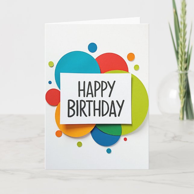 Joyful Birthday Circle Pattern Card (Front)