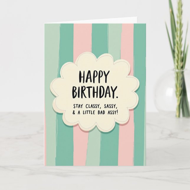 Joyful Birthday Cloud Bubble Card (Front)