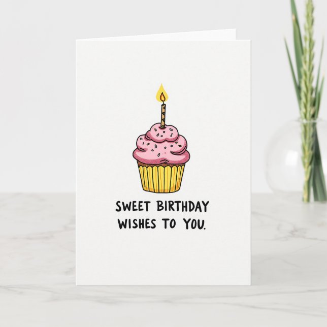 Joyful Birthday Cupcake Card (Front)