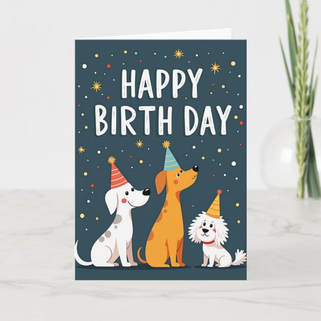 Joyful Birthday Dog Card (Front)