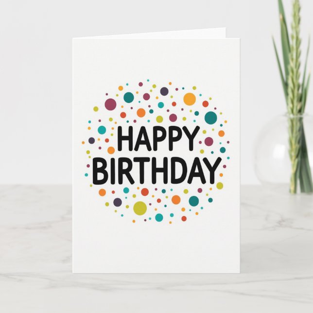 Joyful Birthday Dot Pattern Card (Front)