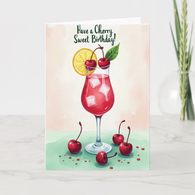 Joyful Birthday Drink Card (Front)