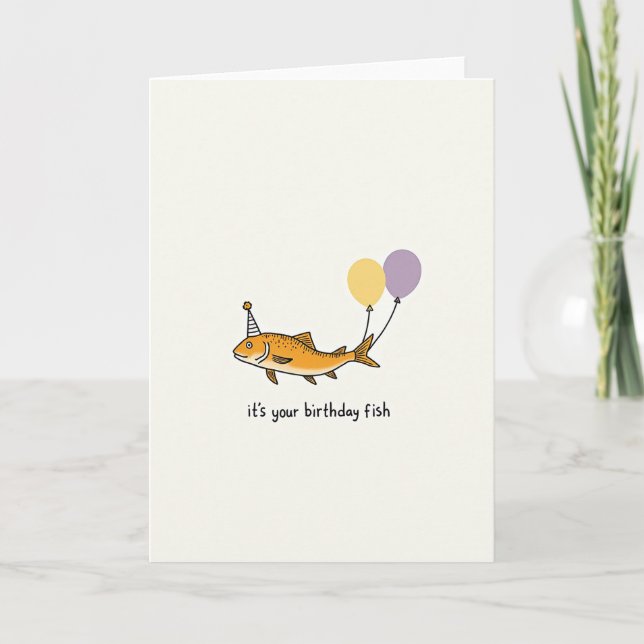 Joyful Birthday Fish Card (Front)