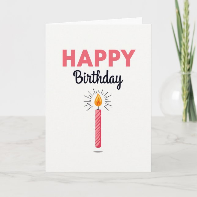 Joyful Birthday Flame Card (Front)