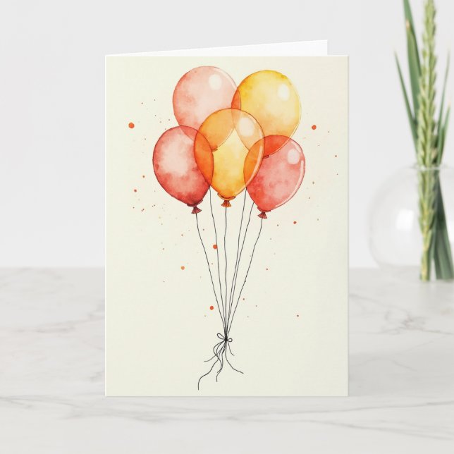 Joyful Birthday Floating Forms Card (Front)