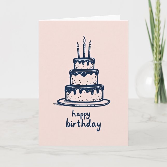 Joyful Birthday Hand Drawn Card (Front)