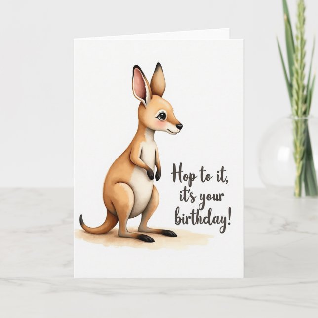 Joyful Birthday Kangaroo Card (Front)