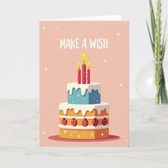 Joyful Birthday Layered Cake Card (Front)