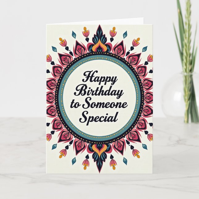 Joyful Birthday Mandala Card (Front)