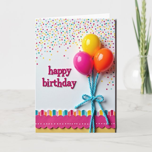 Joyful Birthday Party Card (Front)
