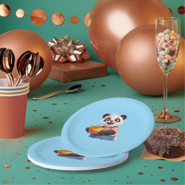Joyful birthday party paper plates (Multi)