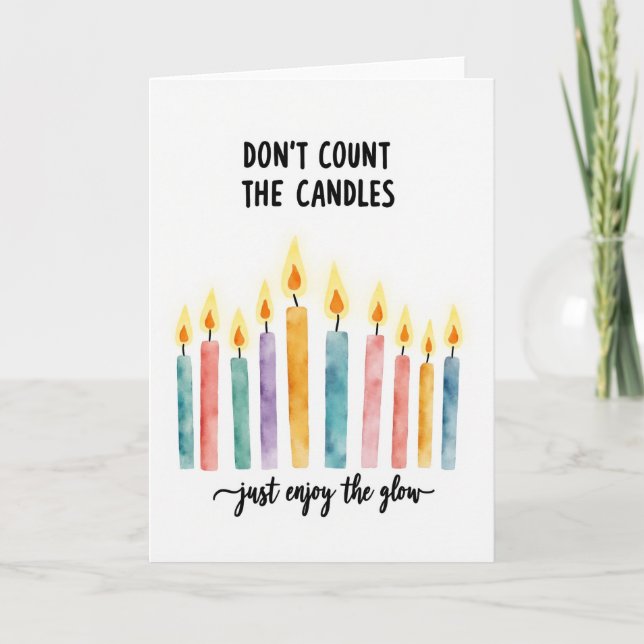 Joyful Birthday Pastel Candle Art Card (Front)