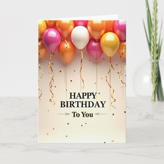 Joyful Birthday Reflective Orbs Card (Front)