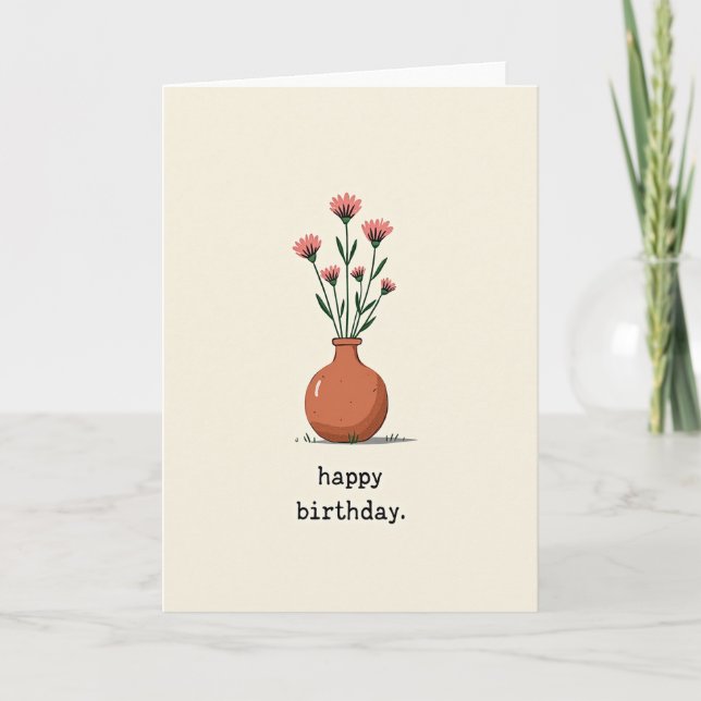 Joyful Birthday Rustic Bloom Card (Front)