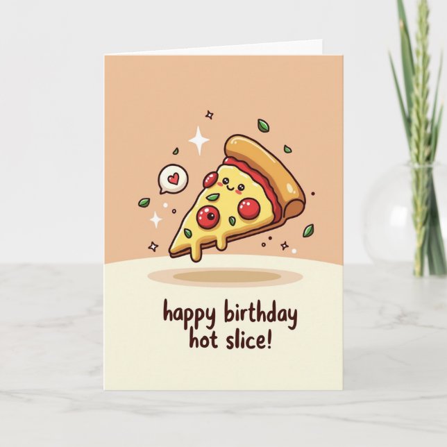 Joyful Birthday Smiling Slice Card (Front)