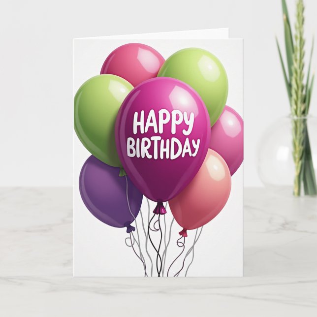Joyful Birthday Sphere Card (Front)
