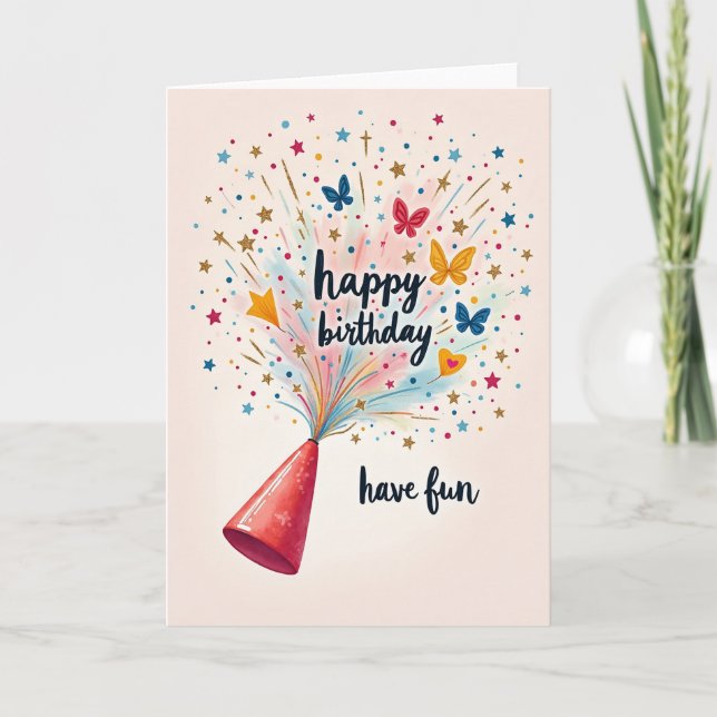Joyful Birthday Streamer Card (Front)