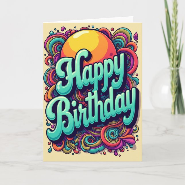 Joyful Birthday Sunburst Card (Front)