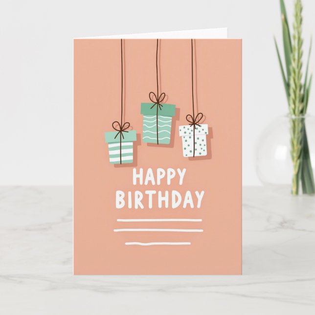 Joyful Birthday Suspended Gifts Card (Front)