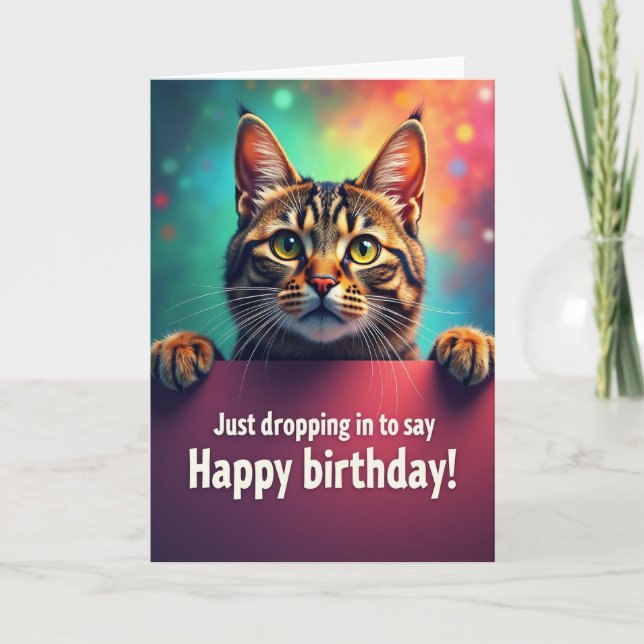 Joyful Birthday Tabby Card (Front)
