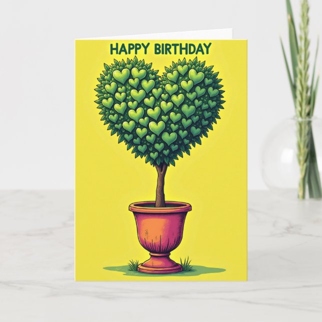 Joyful Birthday Topiary Card (Front)
