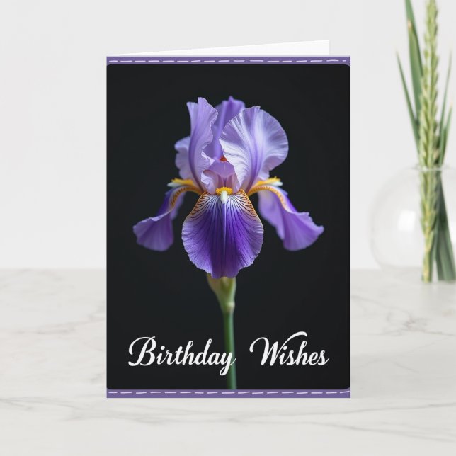 Joyful Birthday Violet Flower Card (Front)