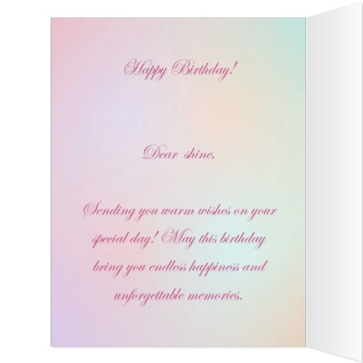 Joyful Birthday Wishes Greeting Card (Inside (Left))