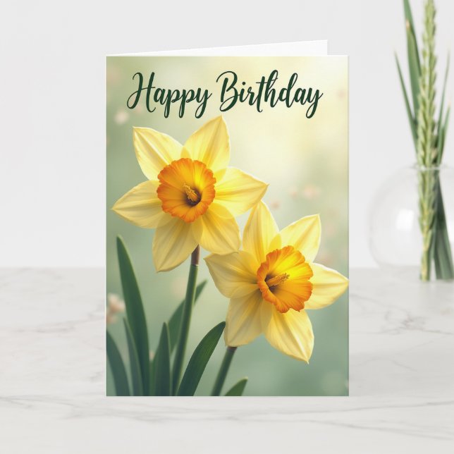 Joyful Birthday Yellow Bloom Card (Front)