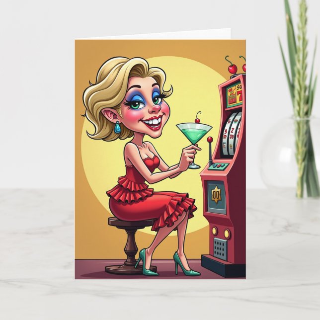Joyful Blonde Birthday Card (Front)