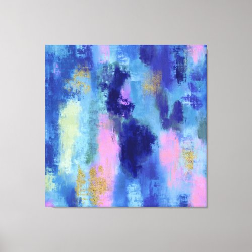 Joyful Blue Abstract Canvas Print