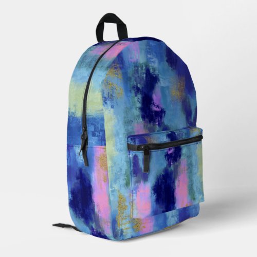 Joyful Blue Abstract Printed Backpack