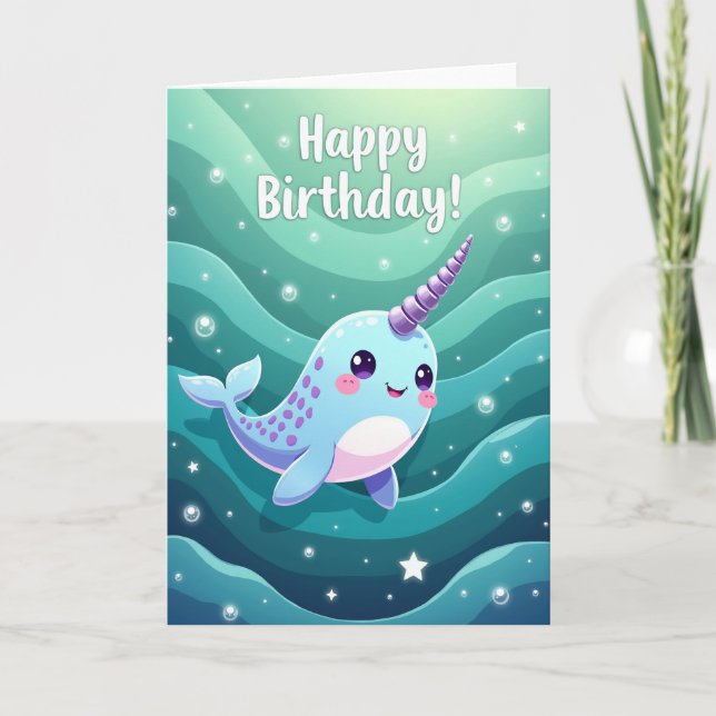 Joyful Blue Creature Card (Front)