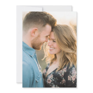 Joyful Blue Floral Photo Invitation