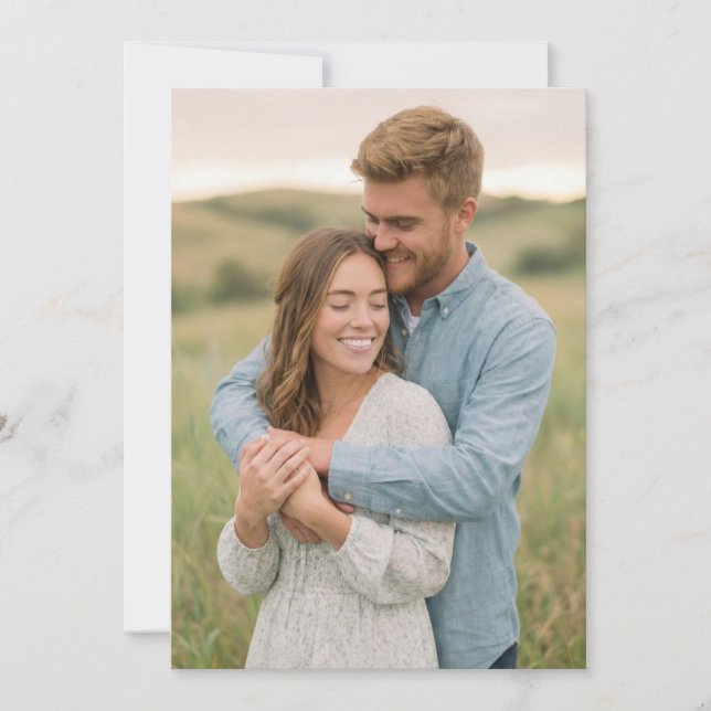Joyful Blue Natural Photo Invitation (Front)