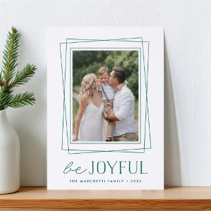 Joyful Border Christmas Letterpress Photo Cards