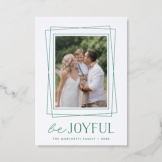Joyful Border Christmas Letterpress Photo Cards
