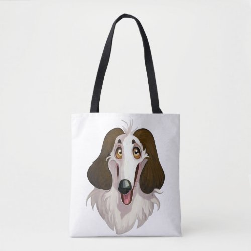 Joyful Borzoi _ Colorful Cartoon Pet Art Tote Bag