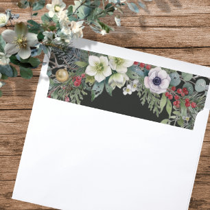 Joyful Botanical Christmas Envelope Liner