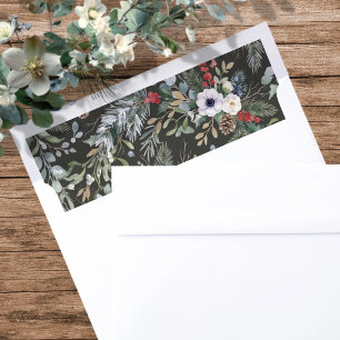 Joyful Botanical Christmas Envelope Liner