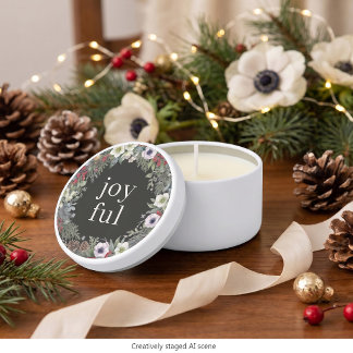 Joyful Botanical Christmas Mini Candle Favors
