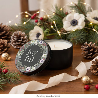 Joyful Botanical Christmas Mini Candle Favors