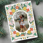 Joyful Botanical Floral Garden Elegant Photo Frame Foil Holiday Card<br><div class="desc">Spread the joy this holiday season with our joyful botanical floral & foliage elegant photo frame foil holiday card. Our design features our hand-drawn floral festive botanicals. "Joy" is overlaid over the photo in gold foil. The bountiful floral botanicals create a beautiful frame around the decorative photo frame. Gold foil...</div>