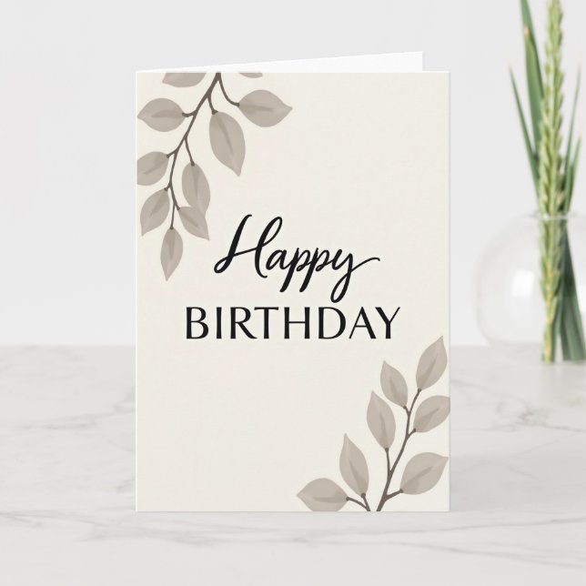 Joyful Botanical Script Card (Front)