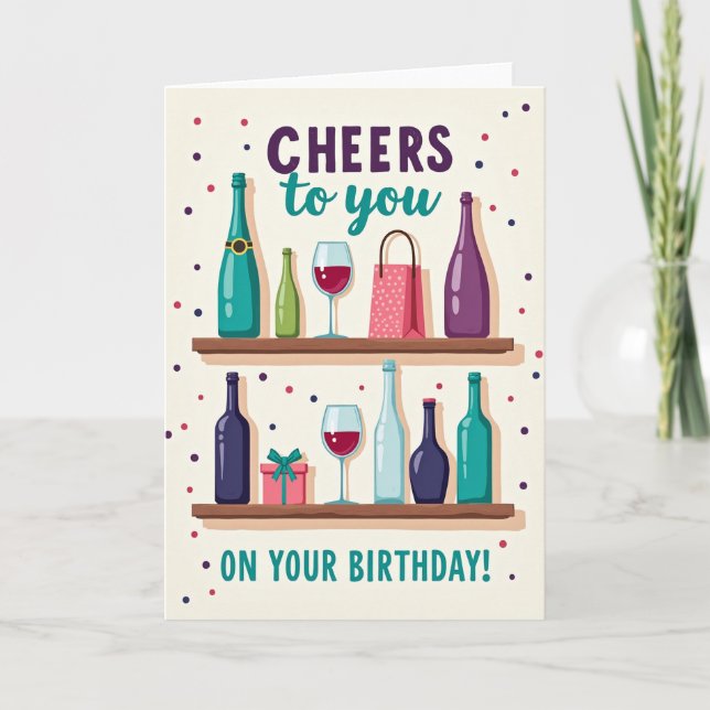 Joyful Bottles Birthday Card (Front)