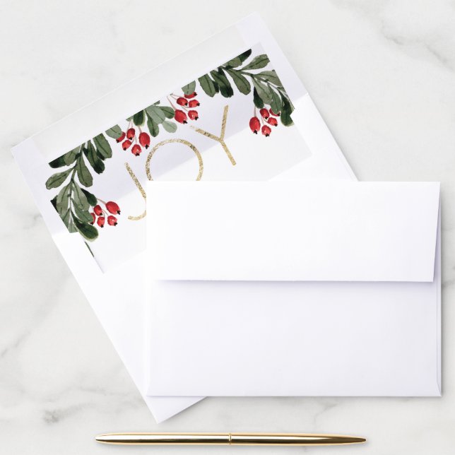 Joyful Boughs of Holly Envelope Liner (Desk)